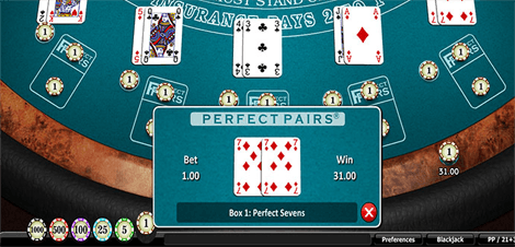 Perfect Pairs Blackjack Side Bet