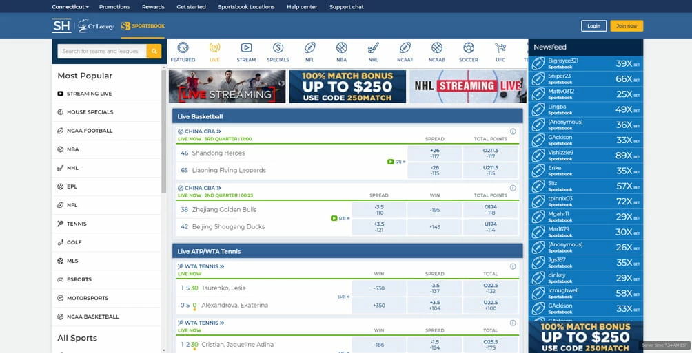 SugarHouse's Live Sports Betting Platform