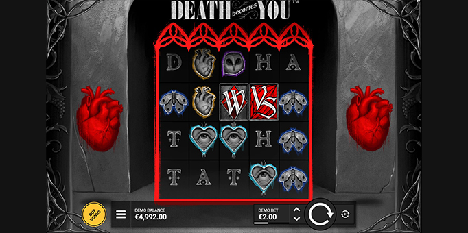 Screenshot from the New Death Becomes You Slot by Hacksaw Gaming