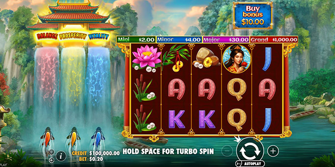 Screenshot from the New Dragon's Gate Bonus Choice by Pragmatic Play