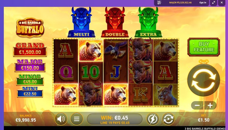 3 Big Barrels Buffalo Slot at UPI Casinos
