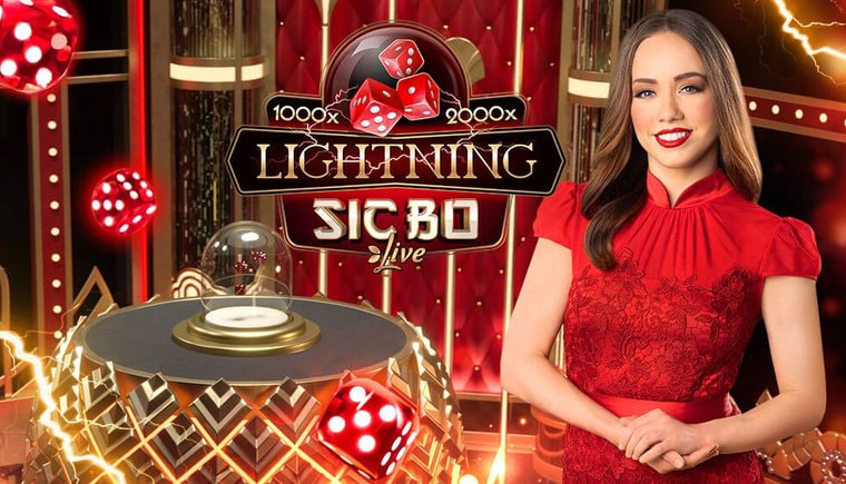 Lightning Sic Bo by Evolution live table with lightning multipliers from 5x to 2,000x