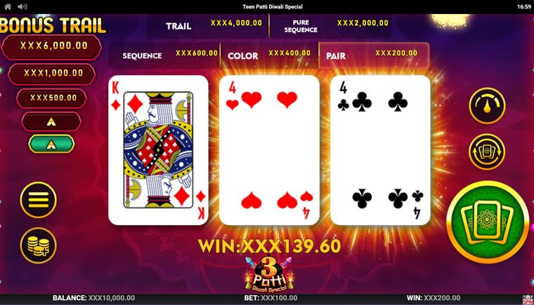 Teen Patti Diwali Special at UPI Casinos