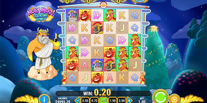 Screenshot from the New Holy Moo! Extreme Power Slot by Play'n GO