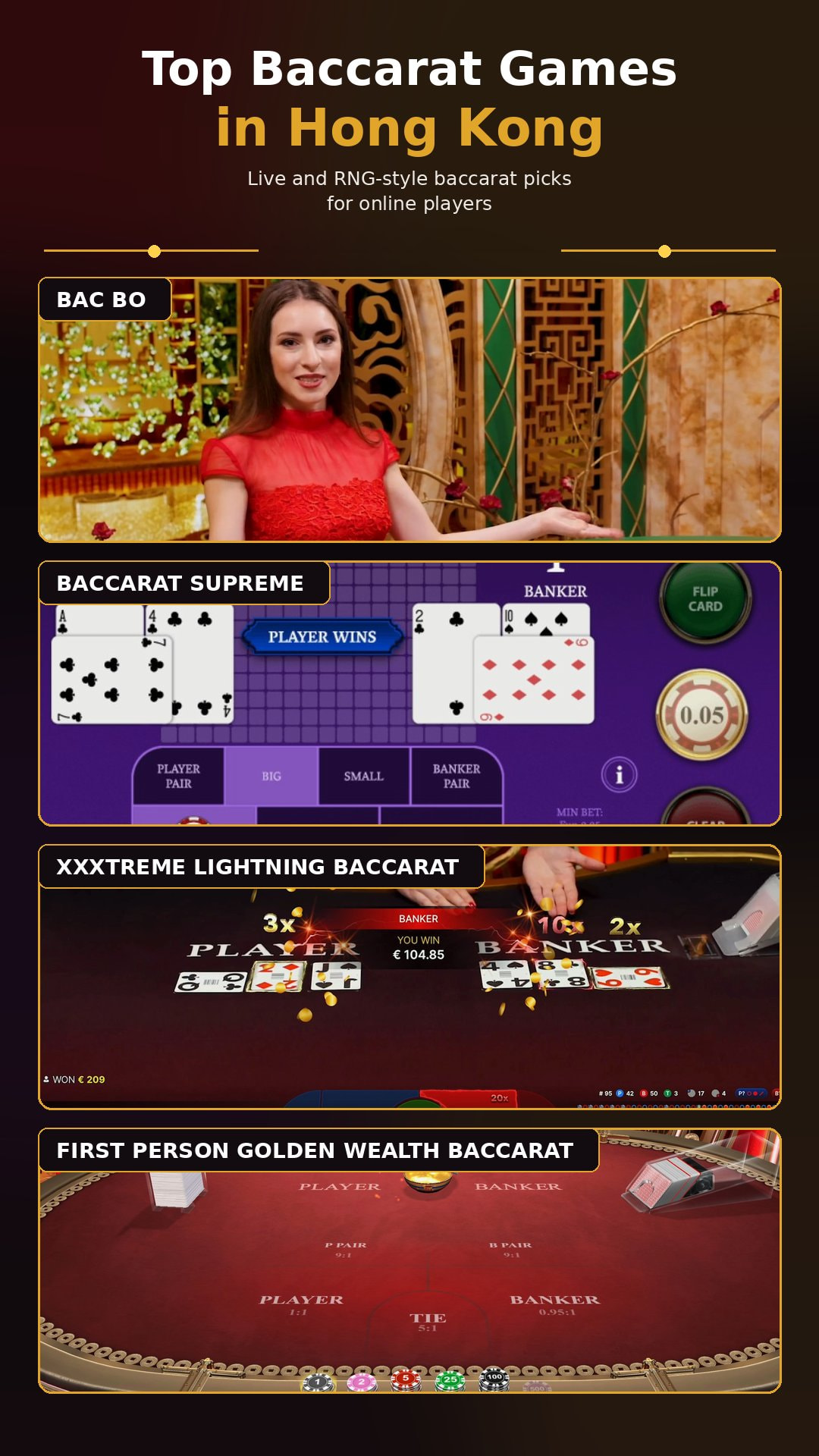 Top online baccarat games in Hong Kong