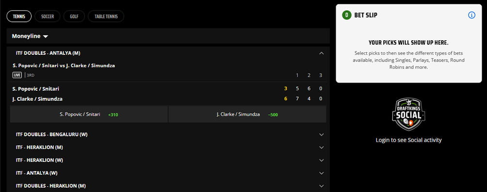 A screenshot of a live sports betting platform in Louisiana.