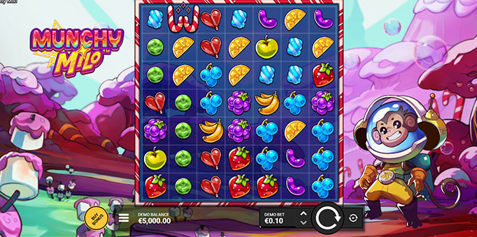 Screenshot from the new Munchy Milo slot by Hacksaw Gaming