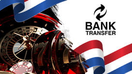 Bank Transfer logo, casino games and the Netherlands flag