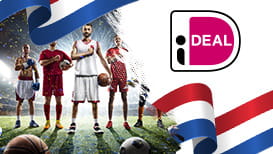 iDEAL logo, athletes and the Netherlands flag