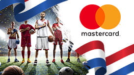 Mastercard-logo, sporters en de Nederlandse vlag