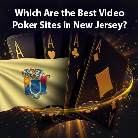 The New Jersey state flag and four aces
