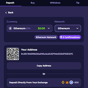 How to deposit with ethereum