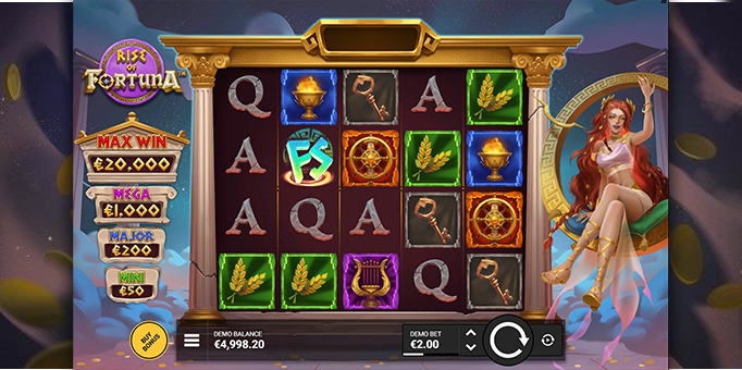 Screenshot from the New Rise of Fortuna Slot by Hacksaw Gaming