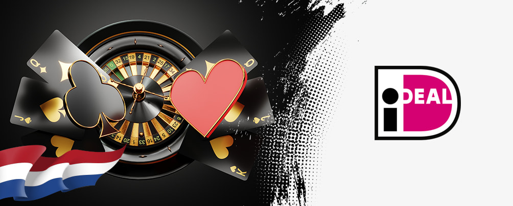 Online casino spellen met de Nederlandse vlag en het iDEAL logo