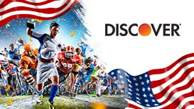 Celebrating athletes, the American flag, and the Discovery logo