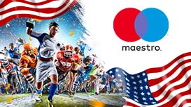 Celebrating athletes, the American flag, and the Maestro logo