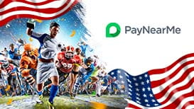 Celebrating athletes, the American flag, and the PayNearMe logo