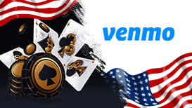 A game of poker, the American flag, and the Venmo logo