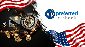Online casino games, the American flag, and the VIP Preferred logo