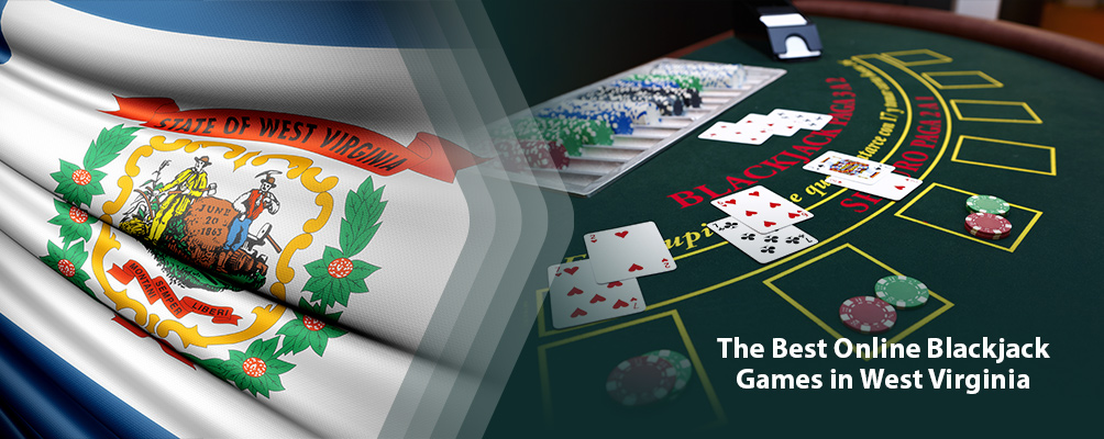 Blackjack table with West Virginia coat of arms