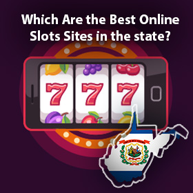 A slot game on a mobile phone, three sevens and the flag of West Virginia