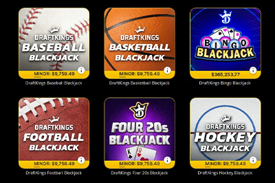 DraftKings' Online Casino blackjack game selection for New Jersey