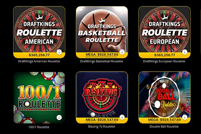DraftKings' Online Casino roulette game selection for New Jersey