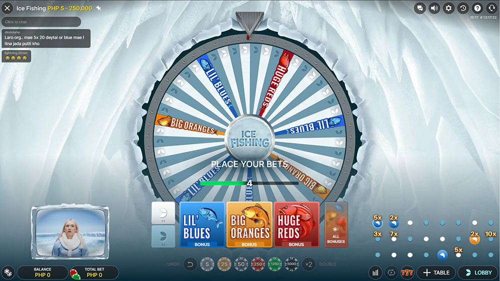 Ice Fishing live game show by Evolution