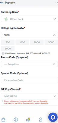 Casino Cashier with Prompt to Enter Codes and QR Pay Channel