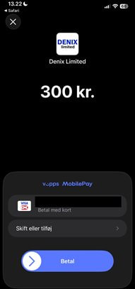 MobilePay App Payment Approval Screen with Casino Amount in Kroner