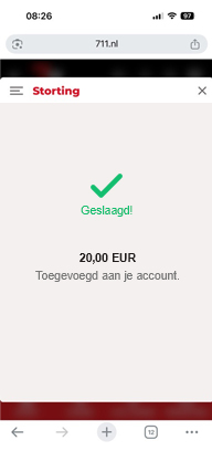 Casino Cashier Showing Successful PayPal Deposit Confirmation