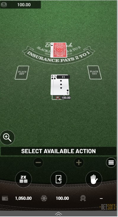 Planning moves in an online blackjack game