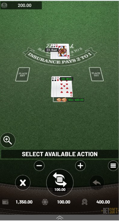 Comparing hands with the dealer in online blackjack