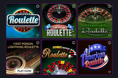Screenshot of Stardust Casino's Online Roulette Game Selection in New Jersey