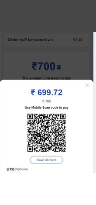 UPI QR Code Payment Screen at the Casino Cashier