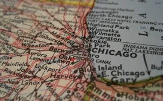 The map details Chicagoland and Northwest Indiana including towns and cities which are prospective sites for new casinos