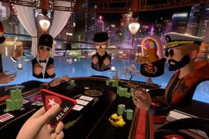 Four digital poker players online gambling via virtual reality