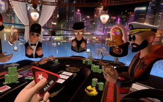 Four digital poker players online gambling via virtual reality