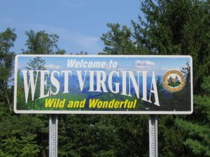 Sign on the road to West Virginia.