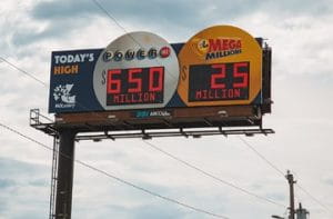 Missouri billboard of the Power Ball and Megan Millions numbers