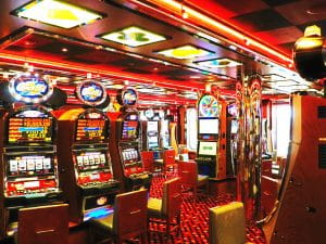 Slot machines in a casino