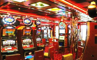 Slot machines in a casino