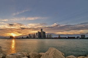 Sunset Detroit Michigan