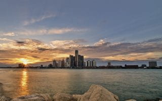 Sunset Detroit Michigan