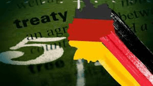 Flag of Germany on an agreement paper