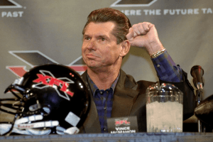 Vincent McMahon during a recent press conference on the reintroduction of XFL