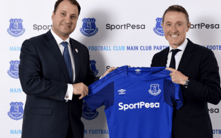 Robert Elstone (right), Everton’s CEO and SportPesa’s Director Ivo Bozukov after signing a partnership in 2017