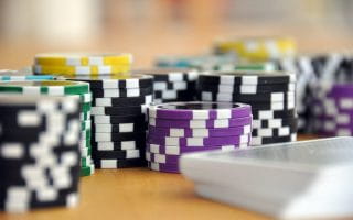 Chips on a casino table