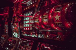 Close up picture of gambling arcade