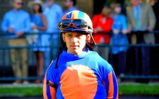 Portrait of Javier Castellano on the racing track